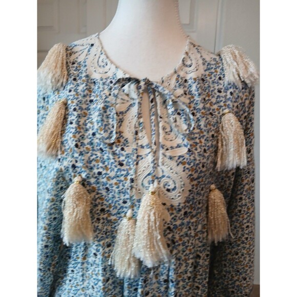 Miss June Paris Women’s Tassel Maxi Dress Floral Peasant Style One Size Bohemian - Picture 8 of 16